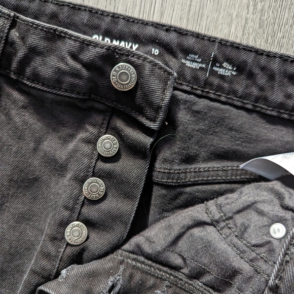 Old Navy High waisted black denim pencil skirt Jeans knee length Size 10 - Picture 4 of 7